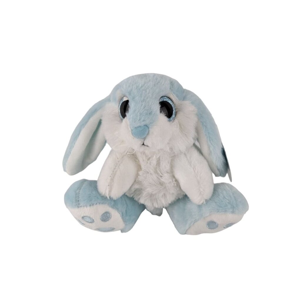 My Oli Blue Bunny Rabbit 7 Inch Easter Plush Stuffed Animal Toy Glitter Eyes‎